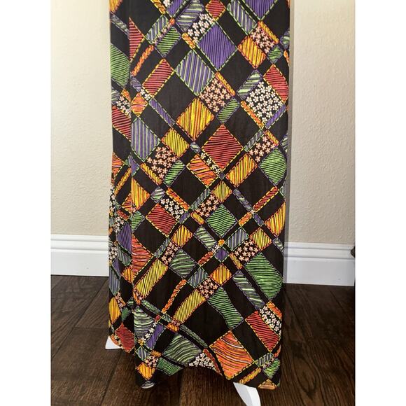 Vintage Polyester Dress Patchwork Zip No Designer Union Label S M High Neck Zip - Picture 5 of 15